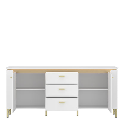 Lazio TV Cabinet 2 Door 3 Drawer in Alpine White/White Gloss
