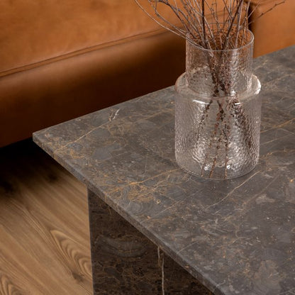 Vega Coffee Table with Marron Marble Top
