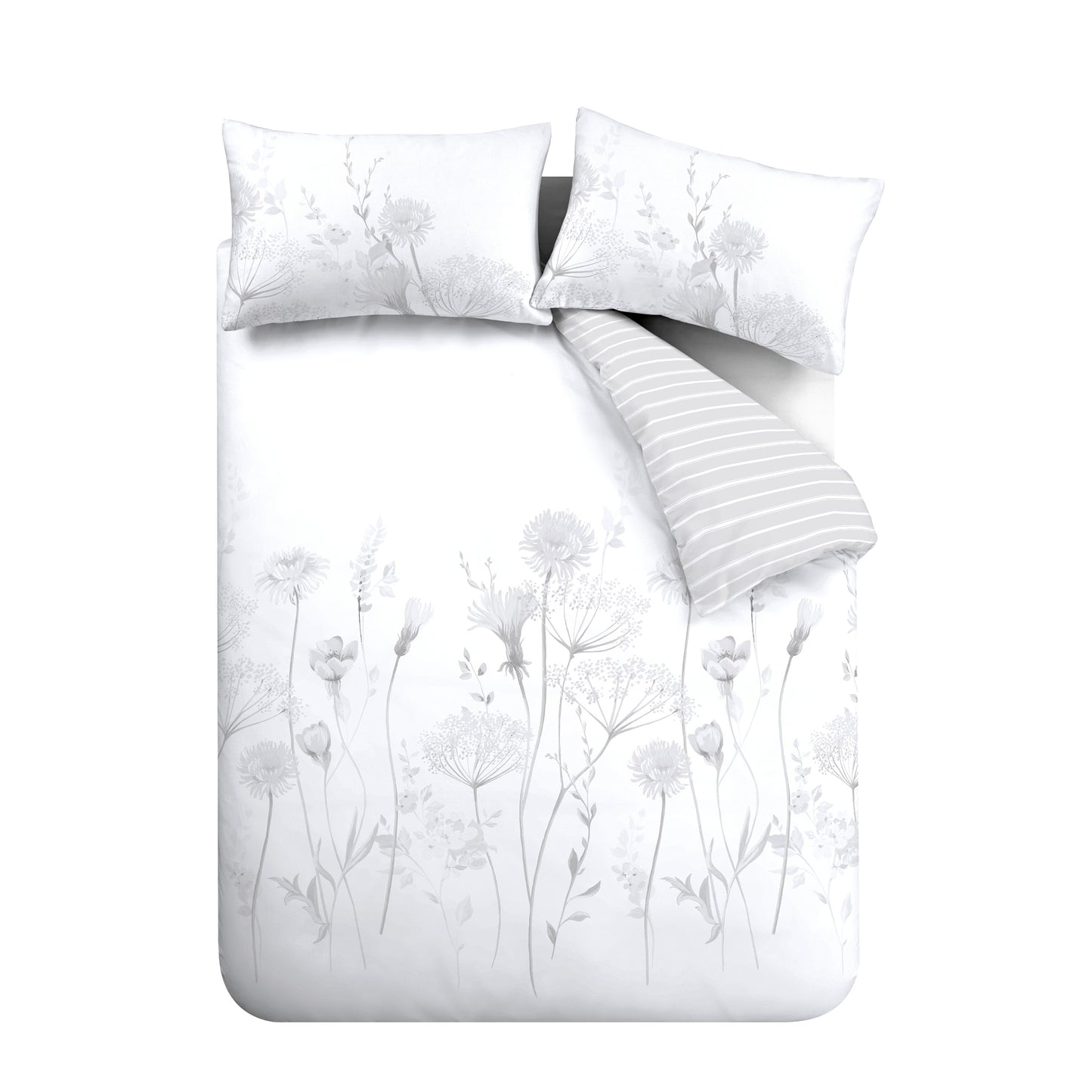 Catherine Lansfield Meadowsweet Floral Reversible Duvet Cover Set with Pillowcases