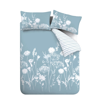 Catherine Lansfield Meadowsweet Floral Reversible Duvet Cover Set with Pillowcases