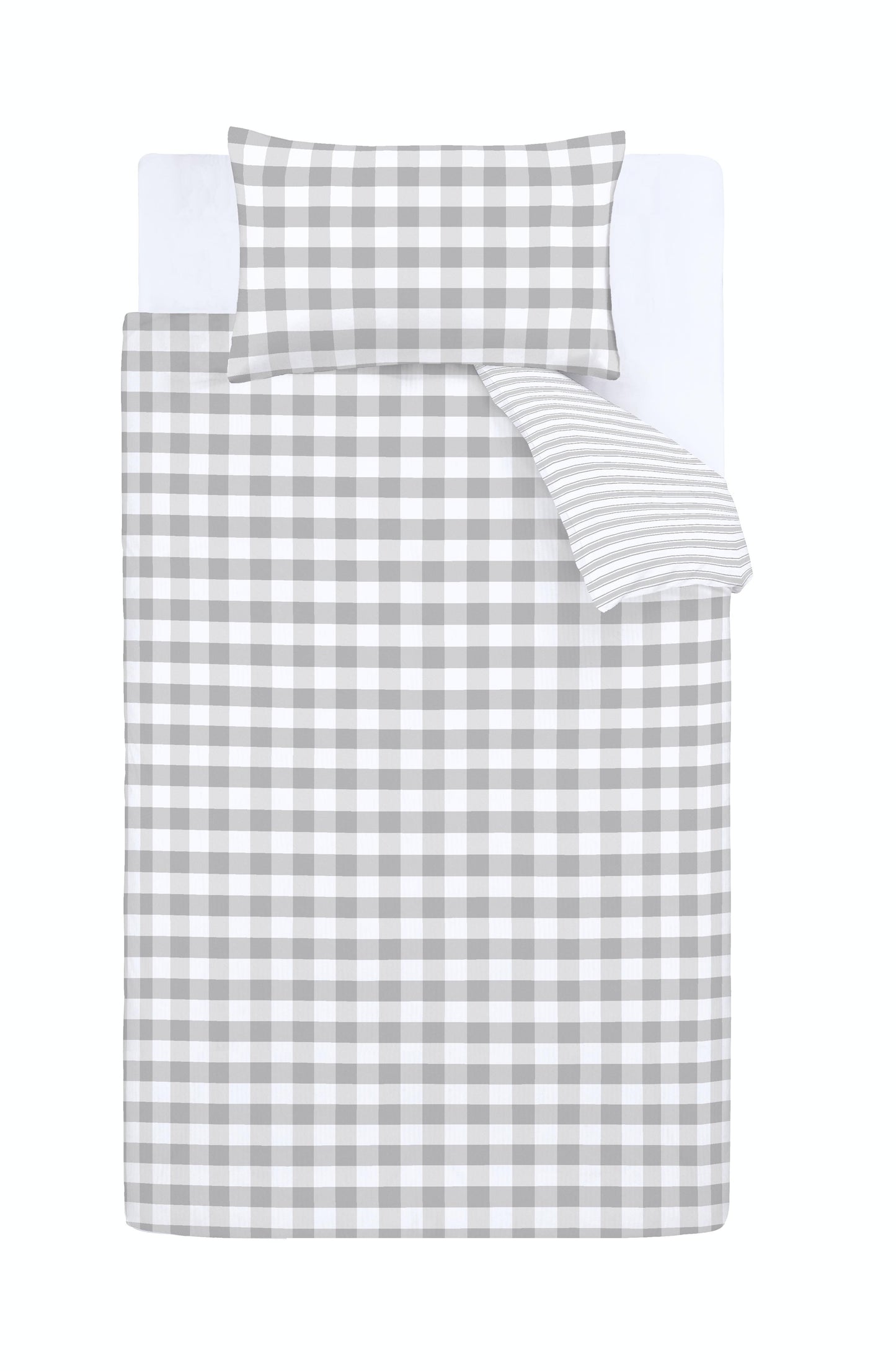 Bianca Check and Stripe Double Fitted Sheet