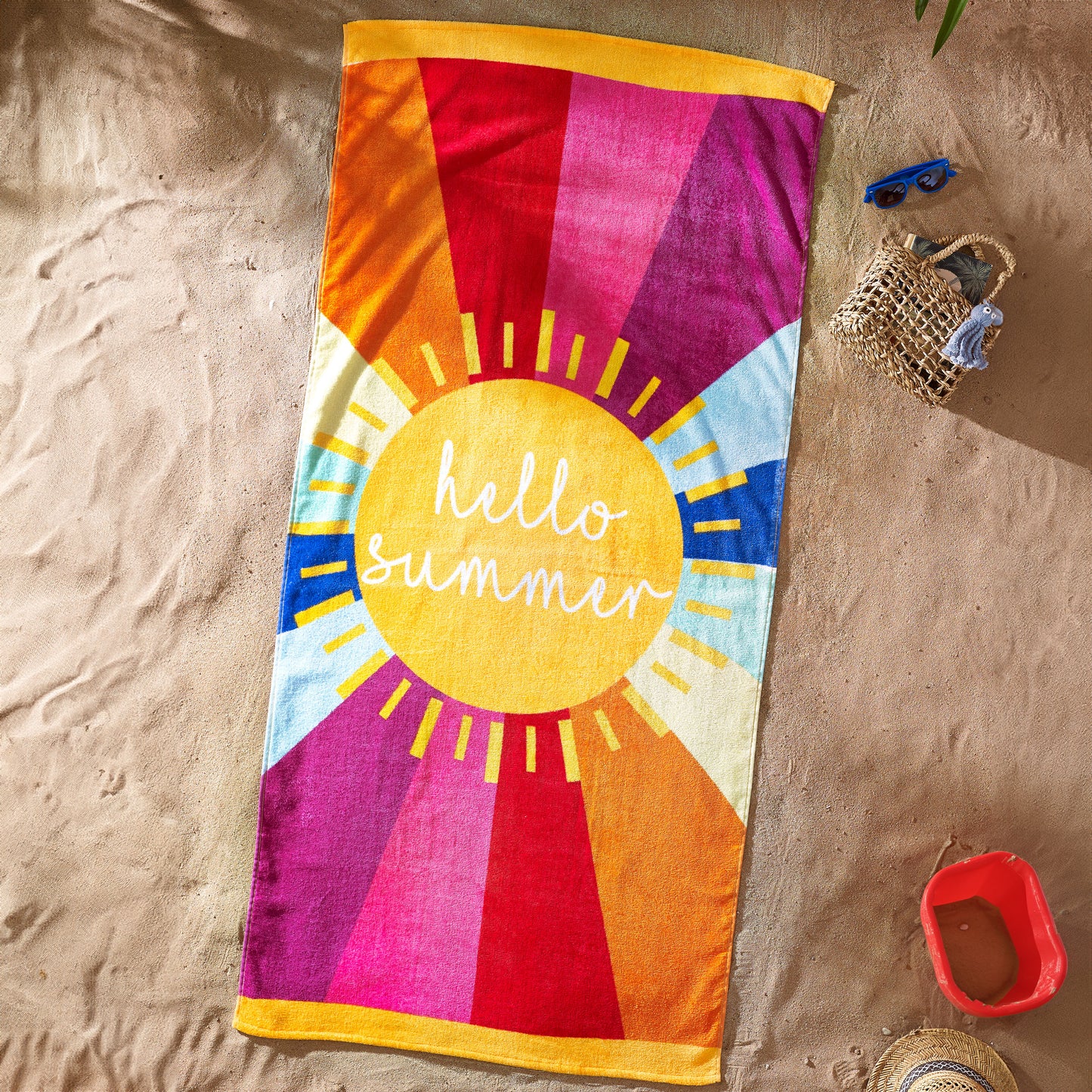 Catherine Lansfield Hello Summer Cotton Beach Towel