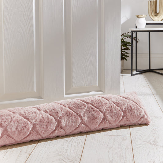 Catherine Lansfield Cosy Diamond Faux Fur Door Draught Excluder