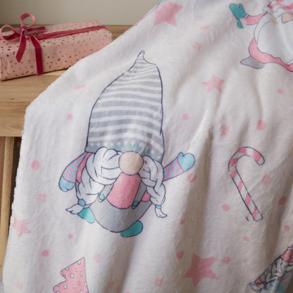 Catherine Lansfield Christmas Festive Gnomes Cosy Fleece Blanket Throw