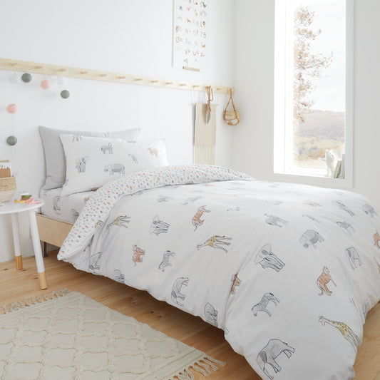 Bianca Zoo Animals Reversible Cotton Duvet Cover Set