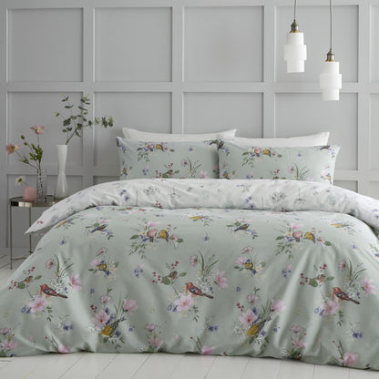 Catherine Lansfield Songbird Reversible Duvet Cover Set with Pillowcases