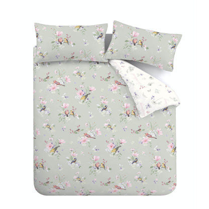 Catherine Lansfield Songbird Reversible Duvet Cover Set with Pillowcases