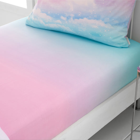 Catherine Lansfield Kids Ombre Rainbow Clouds Fitted Sheet