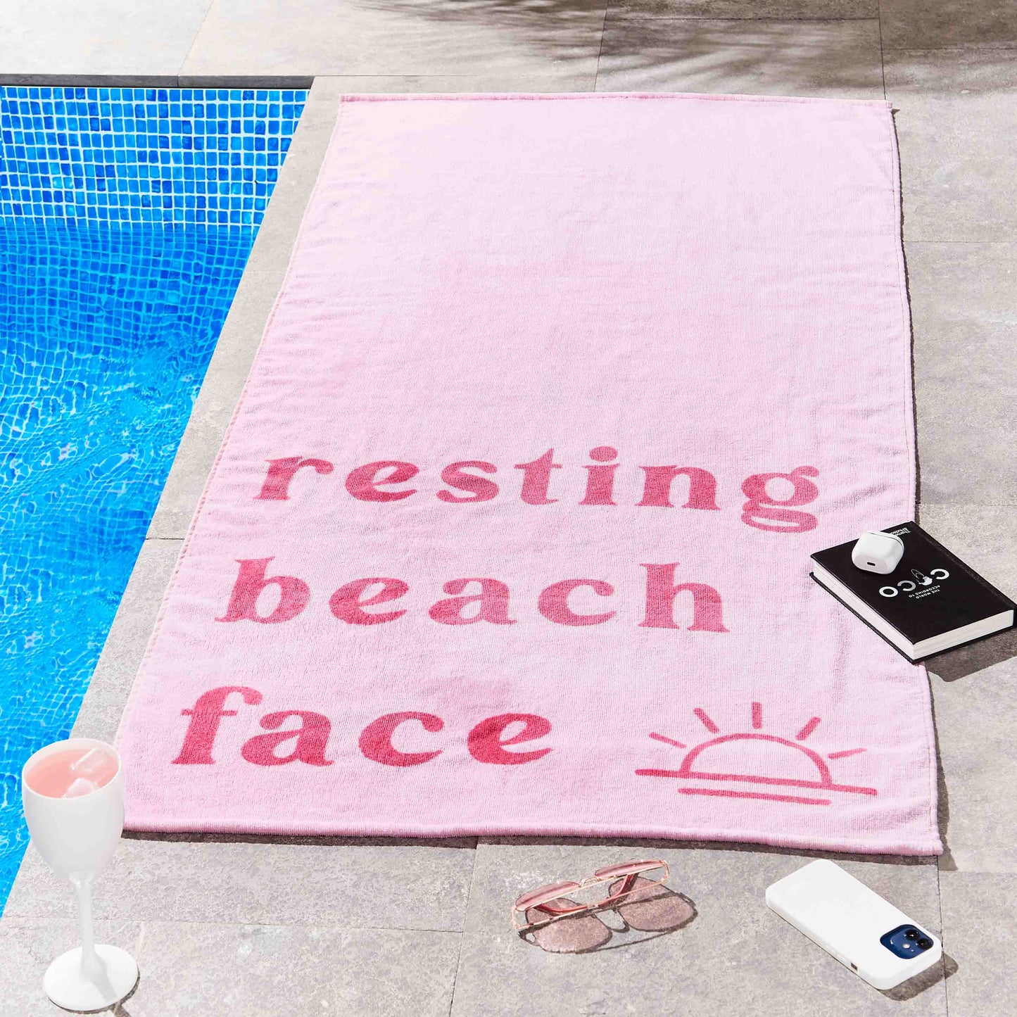 Sassy B Resting Beach Face Cotton Beach Towel