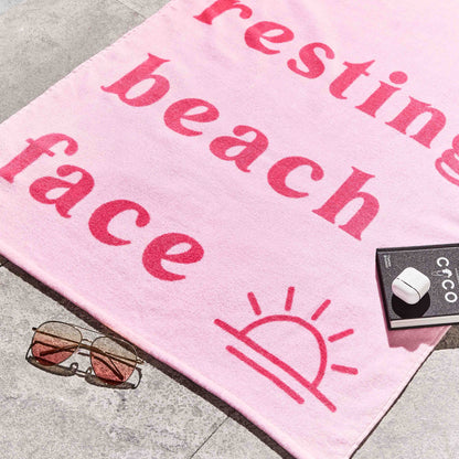 Sassy B Resting Beach Face Cotton Beach Towel