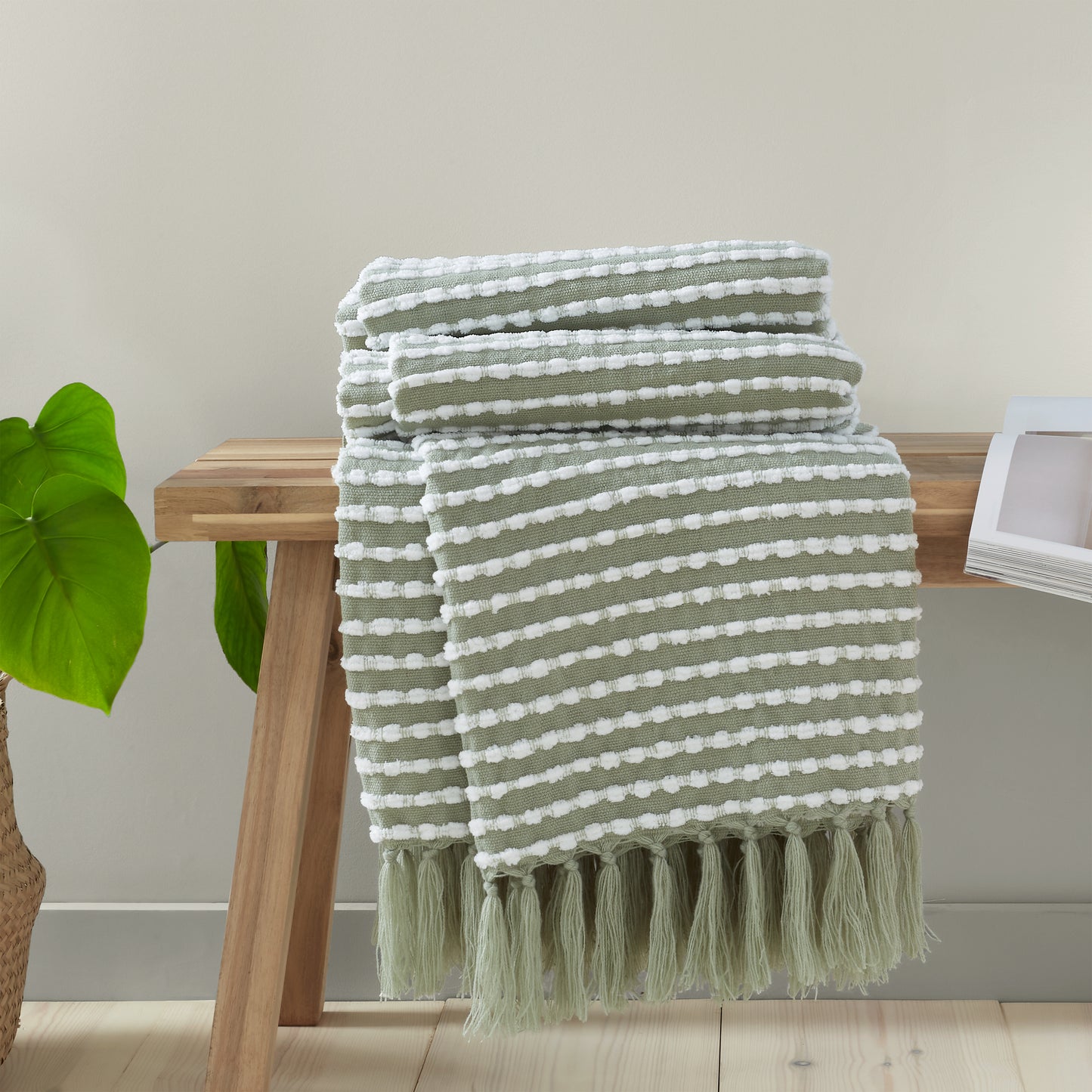 Catherine Lansfield Stab Stitch Blanket Throw