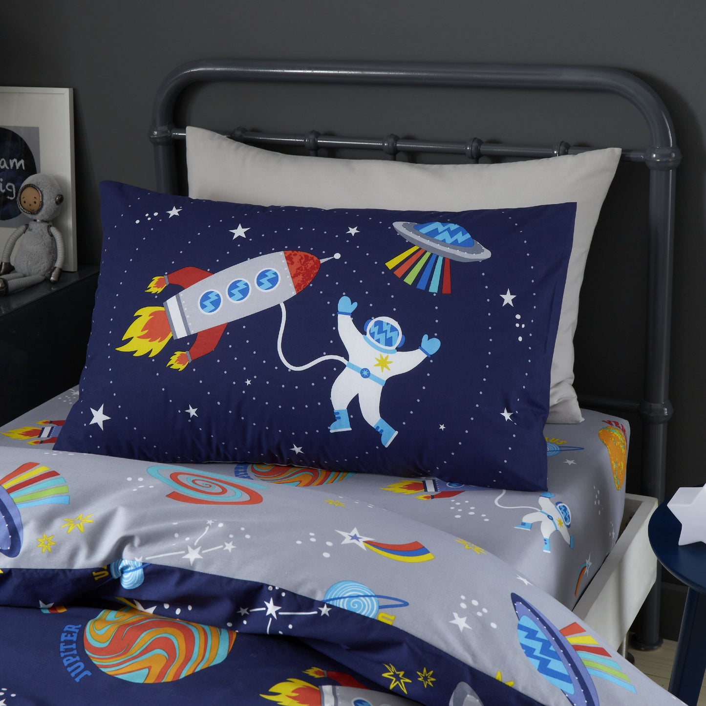 Catherine Lansfield Lost In Space Reversible Duvet Cover Set with Pillowcases