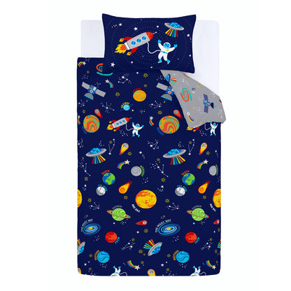 Catherine Lansfield Lost In Space Reversible Duvet Cover Set with Pillowcases