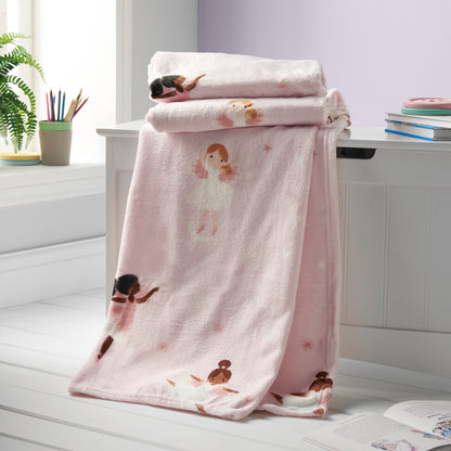 Catherine Lansfield Dancing Fairies Cosy Fleece Blanket Throw