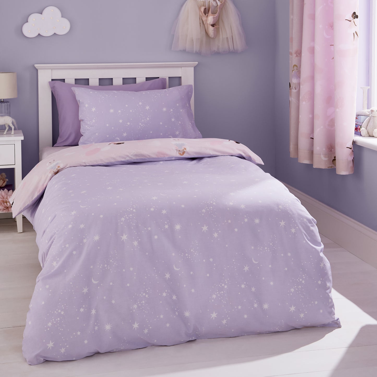 Catherine Lansfield Dancing Fairies Reversible Duvet Cover Set with Pillowcases