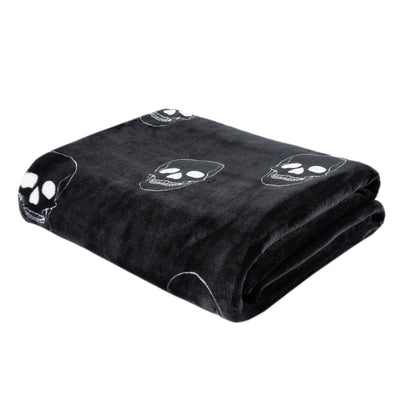 Catherine Lansfield Skulls Cosy Fleece Blanket Throw