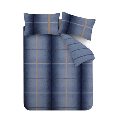 Catherine Lansfield Brushed Cotton Melrose Tweed Check Reversible Duvet Cover Set with Pillowcases