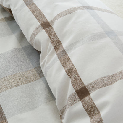 Catherine Lansfield Brushed Cotton Check Duvet Cover Set with Pillowcases