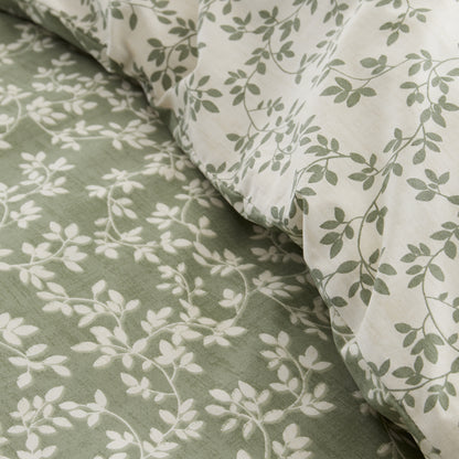 Bianca Shadow Leaves 200 Thread Count Duvet Cover Set