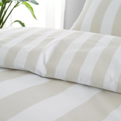 Catherine Lansfield Cove Stripe Reversible Duvet Cover Set with Pillowcases