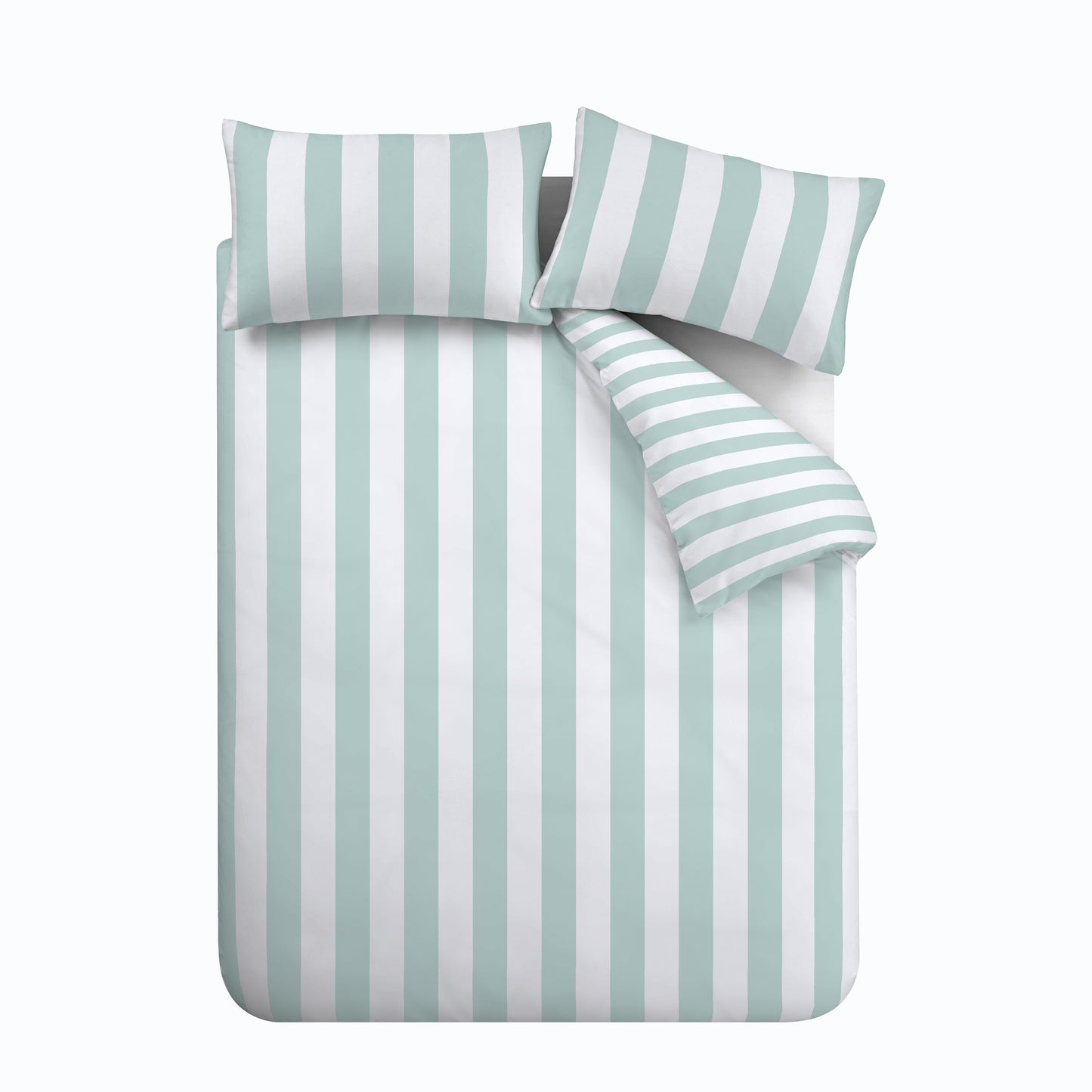 Catherine Lansfield Cove Stripe Reversible Duvet Cover Set with Pillowcases