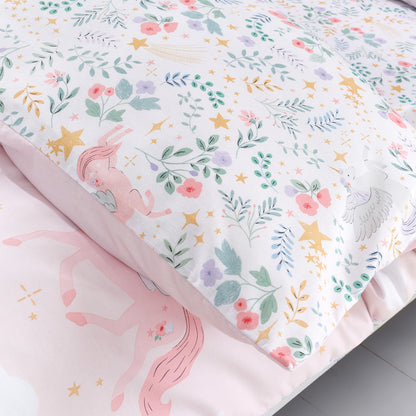 Catherine Lansfield Fairytale Unicorn Reversible Duvet Cover Set with Pillowcases