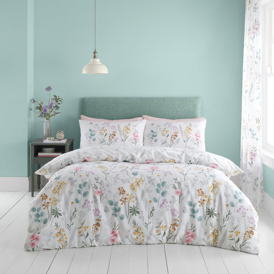 Catherine Lansfield Emilia Floral Reversible Duvet Cover Set with Pillowcases