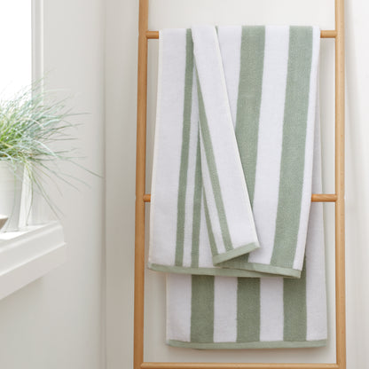 Bianca Reversible Stripe Cotton Jacquard Towel