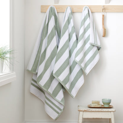 Bianca Reversible Stripe Cotton Jacquard Towel