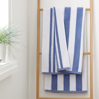 Bianca Reversible Stripe Cotton Jacquard Towel