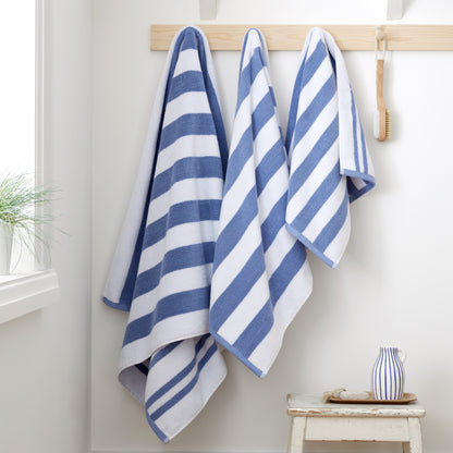 Bianca Reversible Stripe Cotton Jacquard Towel