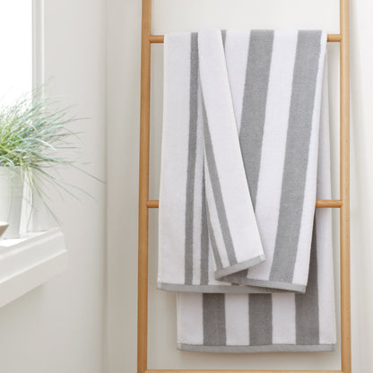 Bianca Reversible Stripe Cotton Jacquard Towel