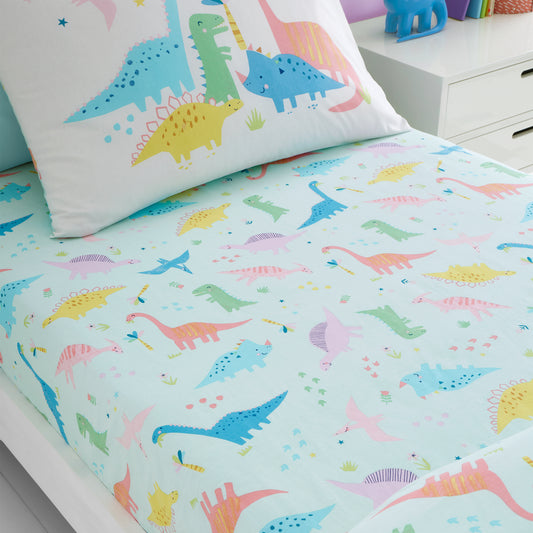 Catherine Lansfield Dinosaur Friends Fitted Sheet