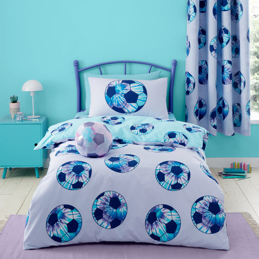 Catherine Lansfield Tie Dye Football Reversible Duvet Cover Set with Pillowcases