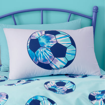 Catherine Lansfield Tie Dye Football Reversible Duvet Cover Set with Pillowcases