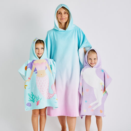 Catherine Lansfield Ombre Hooded Cotton Towel Poncho