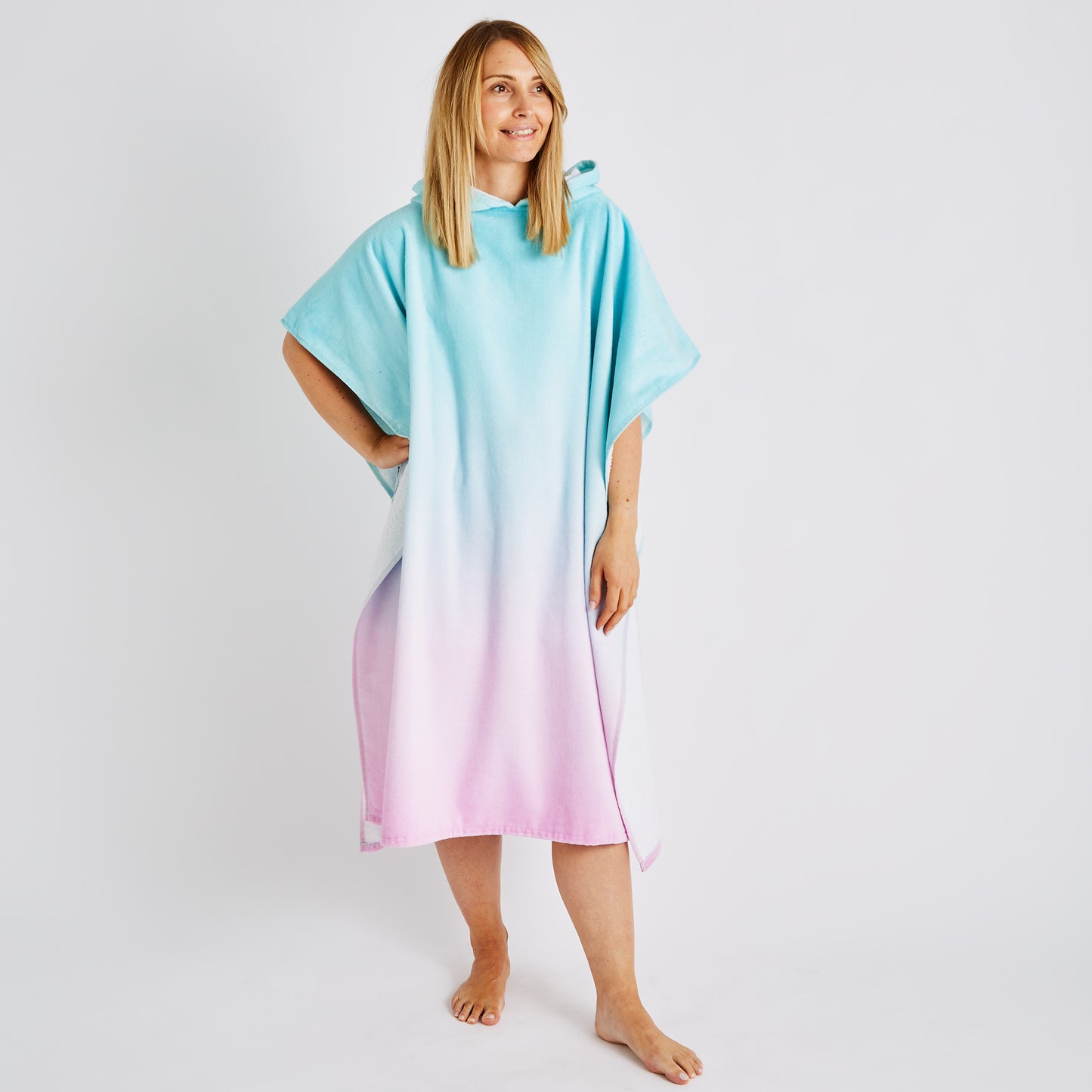 Catherine Lansfield Ombre Hooded Cotton Towel Poncho