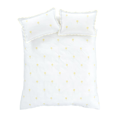 Catherine Lansfield Lorna Embroidered Daisy Duvet Cover Set with Pillowcases