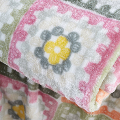 Catherine Lansfield Crochet Print Blanket Throw