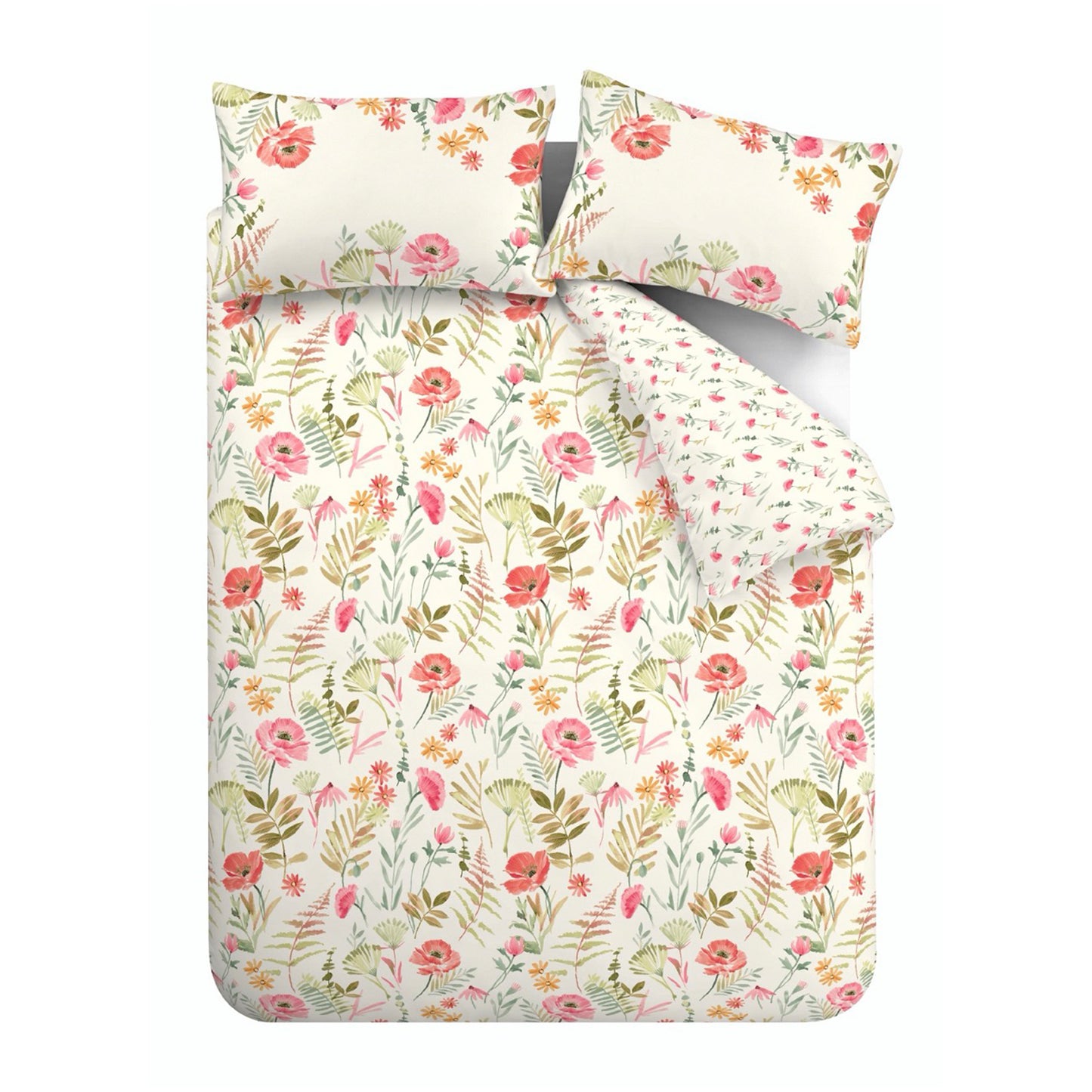 Catherine Lansfield Ella Poppy Reversible Duvet Cover Set with Pillowcases