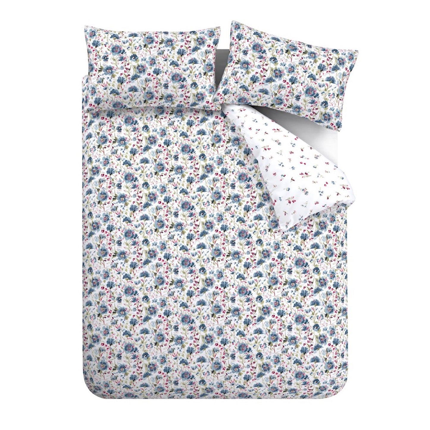 Bianca Brushed Cotton Ophelia Floral Reversible Duvet Cover Set