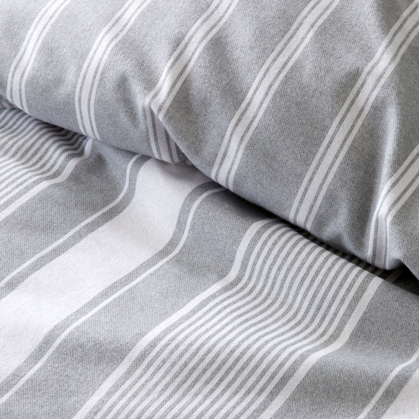 Bianca Brushed Cotton Ticking Stripe Reversible Duvet Cover Set