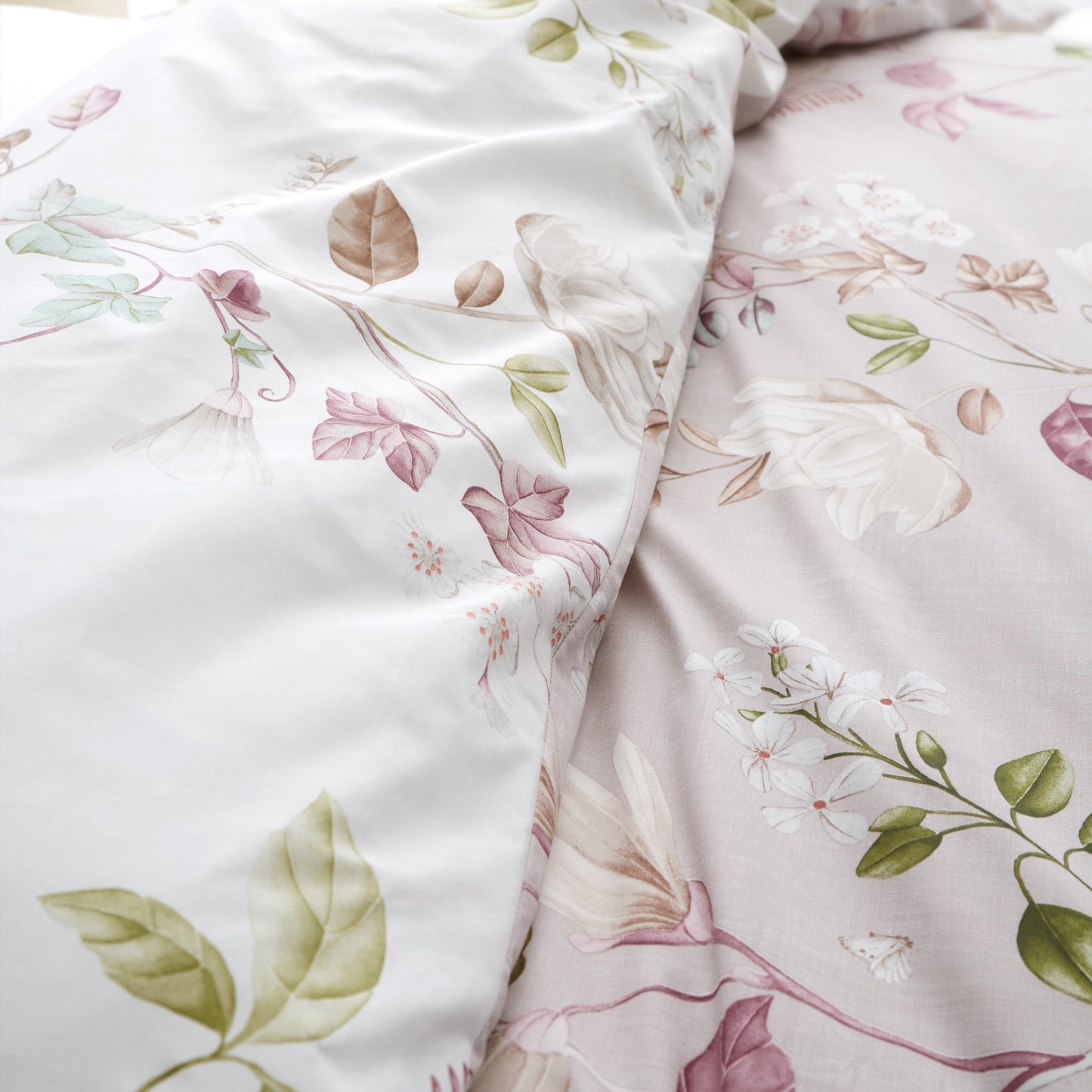 Bianca Francesca Floral 200 Thread Count Reversible Duvet Cover Set