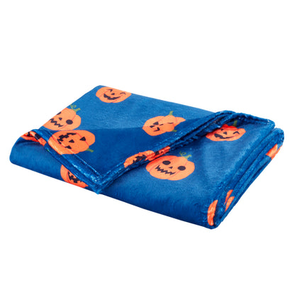 Catherine Lansfield Halloween Pumpkins Cosy Fleece Blanket Throw