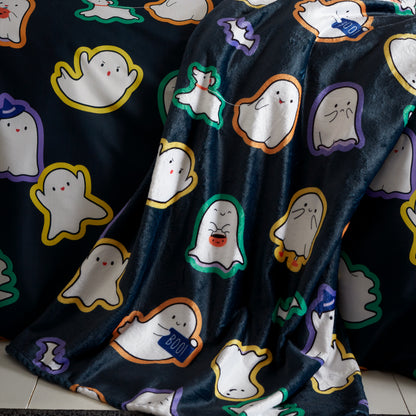 Catherine Lansfield Halloween Ghosts Cosy Fleece Blanket Throw