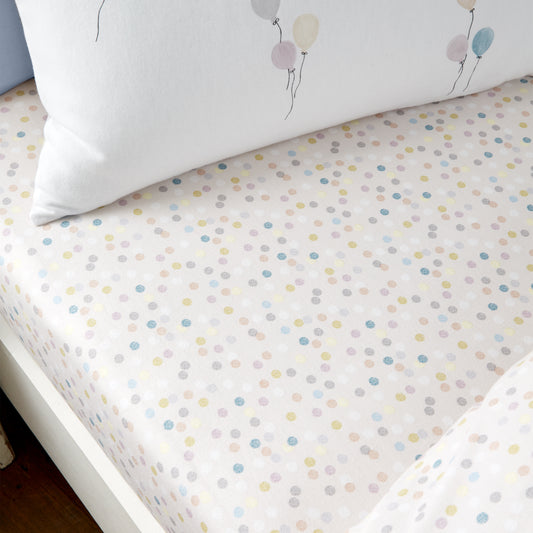 Bianca Brushed Balloons Spot Cotton Fitted Sheet