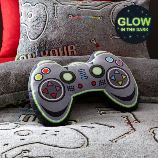 Catherine Lansfield Game Over Glow in the Dark Fleece 3D Shaped Cushion