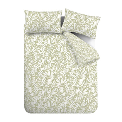 Catherine Lansfield Sorrel Leaf Reversible Duvet Cover Set with Pillowcases