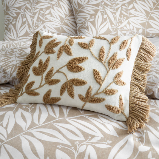 Catherine Lansfield Tufted Sorrel Leaves Cotton Cushion