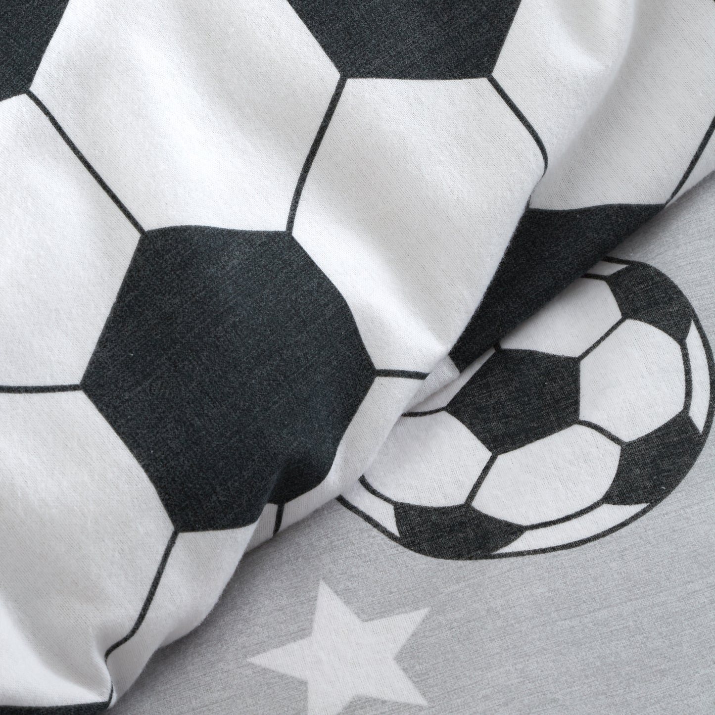 Catherine Lansfield Brushed Cotton Football Stars Reversible Duvet Cover Set with Pillowcases